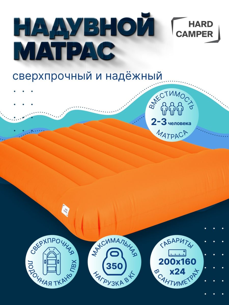 Матрас надувной сверхпрочный hard Camper 200х140х24 см