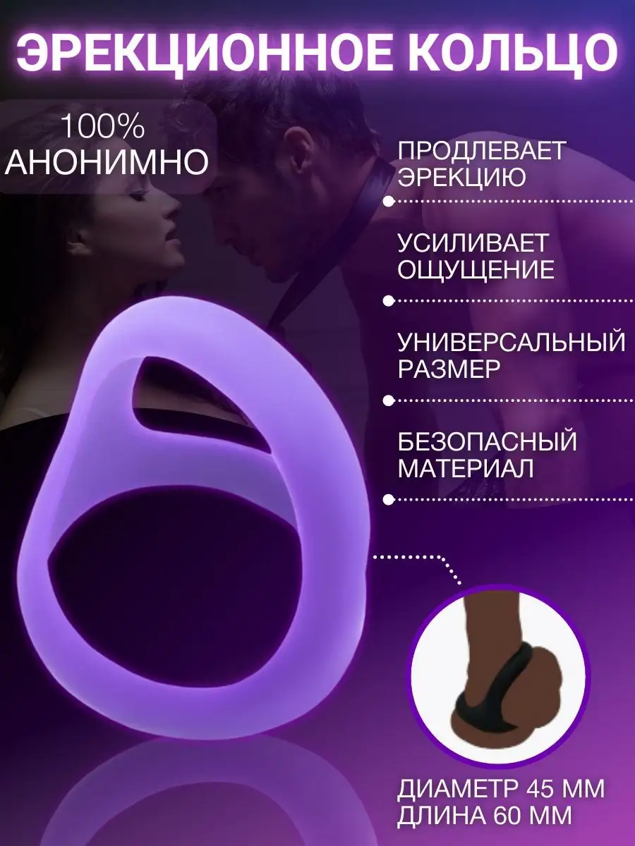 LOVE Market Эрекционное кольцо силиконовое двойное на член, секс игрушка