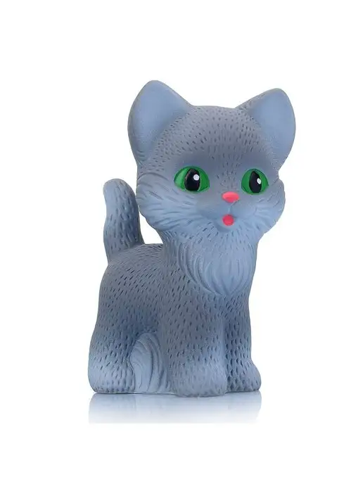 Огонек Резиновая игрушка для ванной Котенок Дымок, серый