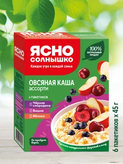 Каша овсяная ассорти смородина вишня яблоко 270г Ясно Солнышко 105061001 купить за 139 ₽ в интернет-магазине Wildberries