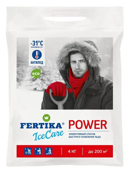 Fertika Антигололёдный реагент IceCare POWER 4кг