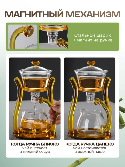 МаксМакаров Чайник стеклянный заварочный Гунфу типод, подарок, белый, фото 7