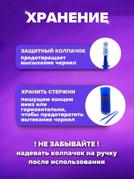HomeToYou Ручки пиши стирай набор гелевые канцелярия для школы, синий, 23 шт, фото 6
