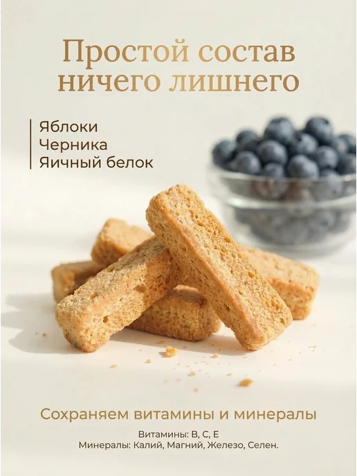 Белевская кондитерская мануфактура Хрустишки яблочные с черникой без добавления сахара 200г, 200 г, фото 2