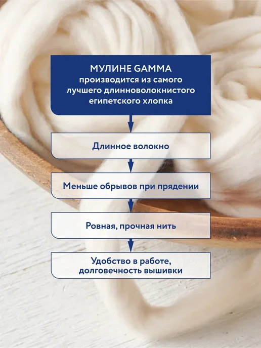 GAMMA Набор ниток мулине Ученический, 9 мотков, вариант, фото 5
