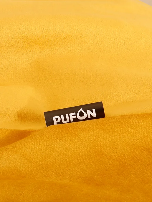PUFON Кресло-мешок Груша XL МИКРОВЕЛЮР, желтый, фото 4