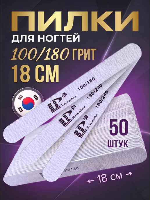 Lisa Profi Professional Пилки для ногтей 100-180 для маникюра 18 см, серый