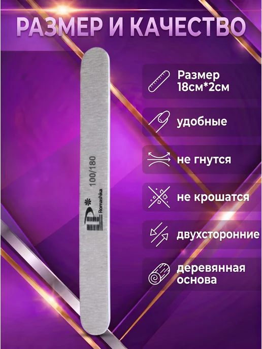 Lisa Profi Professional Пилки для ногтей 100-180 для маникюра 18 см, серый, фото 5