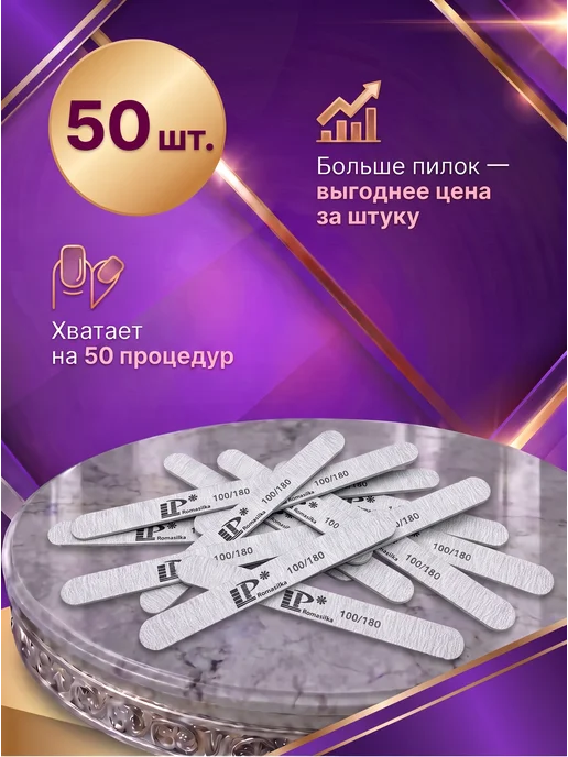 Lisa Profi Professional Пилки для ногтей 100-180 для маникюра 18 см, серый, фото 7