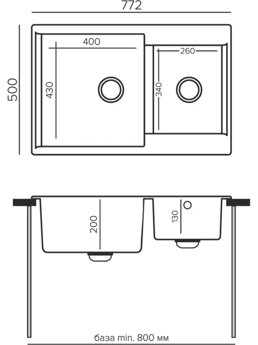 Мойка для кухни Brig-772 №16 черная Polygran 105322331 купить в  интернет-магазине Wildberries