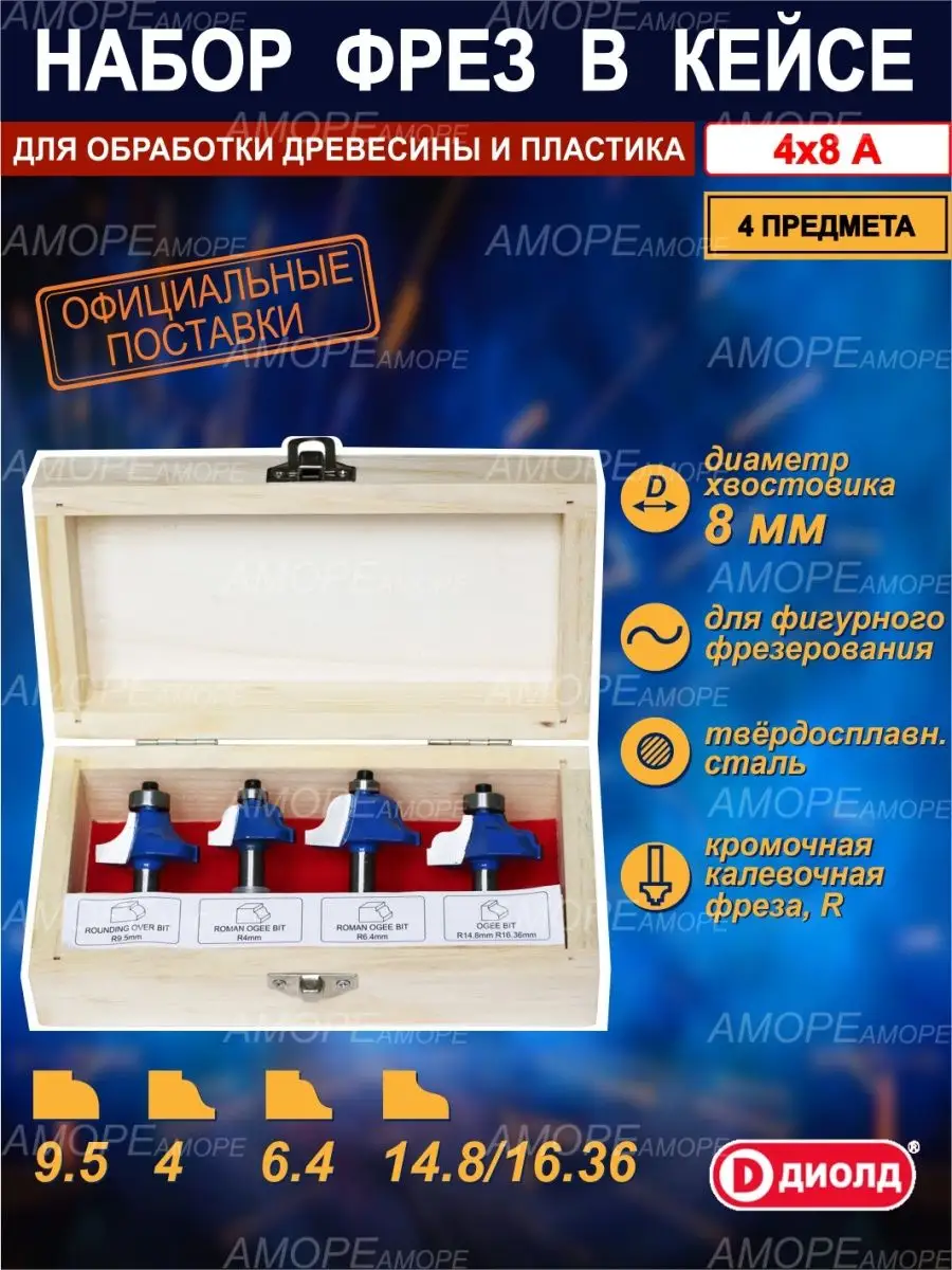 Набор фрез по дереву