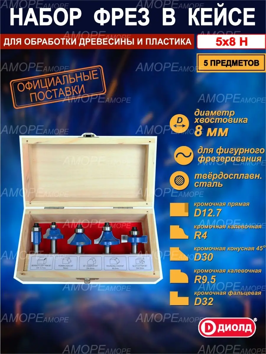 Набор фрез по дереву