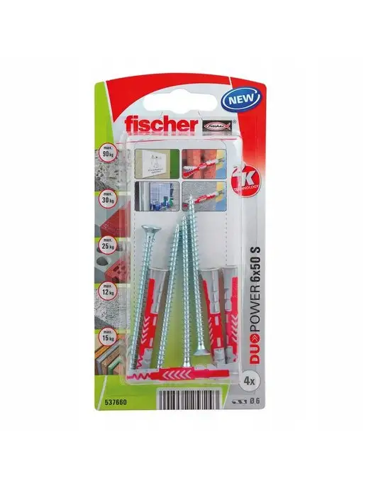 Fischer Универсальный дюбель DUOPOWER 6х30 100шт, 6x50, 4 шт, фото 5