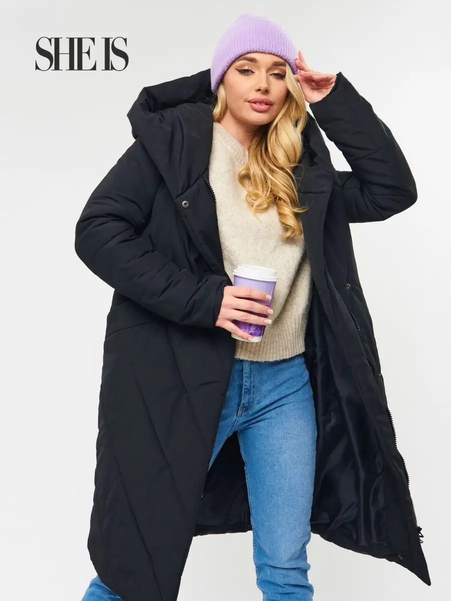 She is Пальто демисезонное стеганое