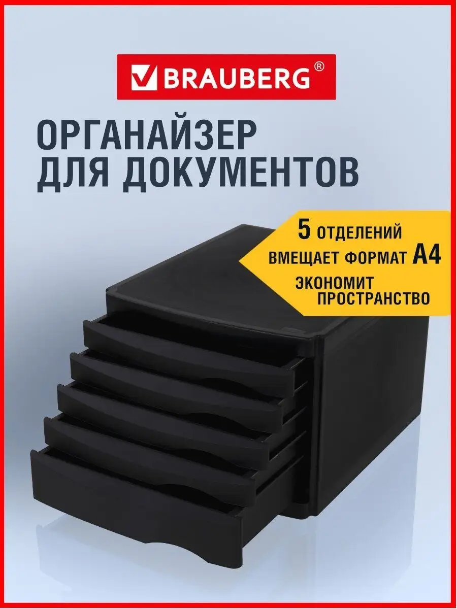 Бокс органайзер для хранения документов Brauberg 105355785 купить за 2 985  ₽ в интернет-магазине Wildberries