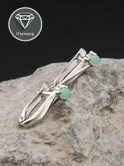 Серьги изумруд серебро с камнями минималистичные VG jewelry 105395017 купить за 2 190 ₽ в интернет-магазине Wildberries