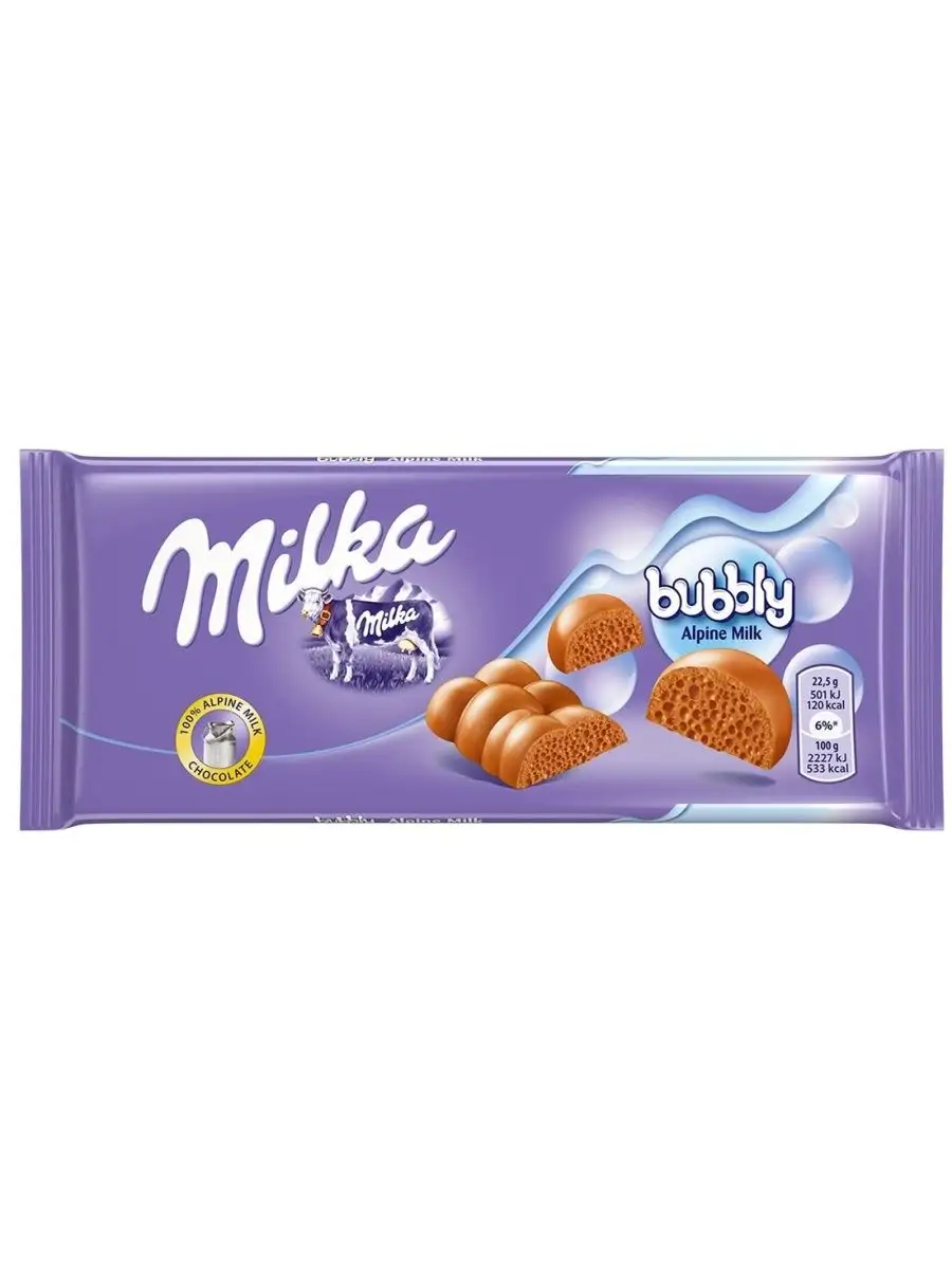 Плитка Милка Бабл Альпин Милк 90 г Milka 105396893 купить за 343 ₽ в  интернет-магазине Wildberries