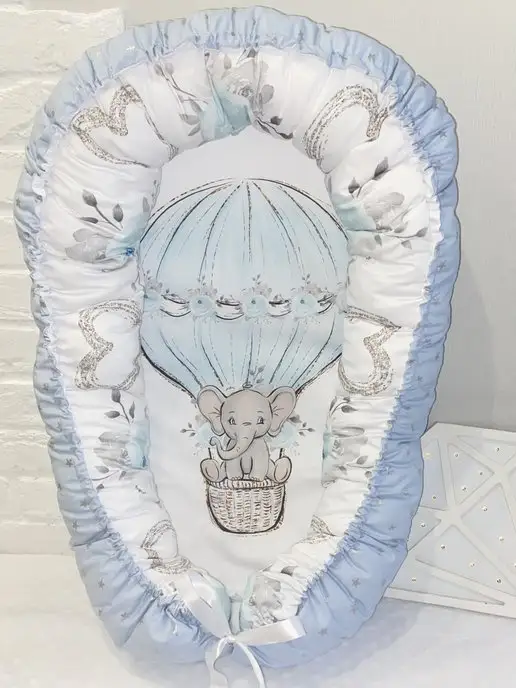 ANGELS CRADLE Кокон гнездышко для новорожденного, голубой