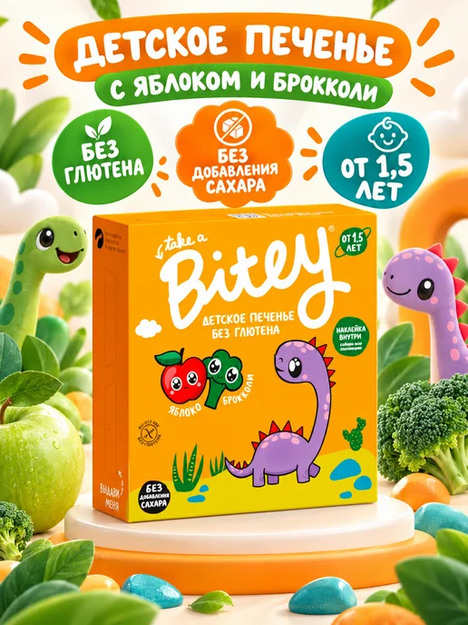 Путь к себе Детское печенье без глютена "Bitey", 4 шт х 125 г, 125 г