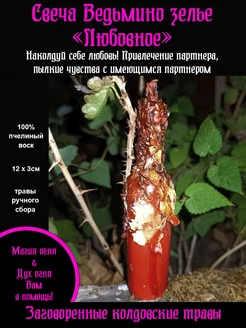 Свеча ведьмина бутыль Любовная с травами магическая 105434087 купить за 959 ₽ в интернет‑магазине Wildberries