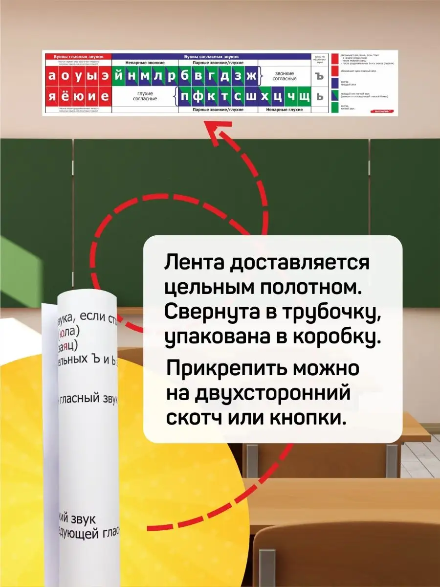 Обучающий плакат «Лента букв» в школу Выручалкин 105450145 купить за 445 ₽  в интернет-магазине Wildberries