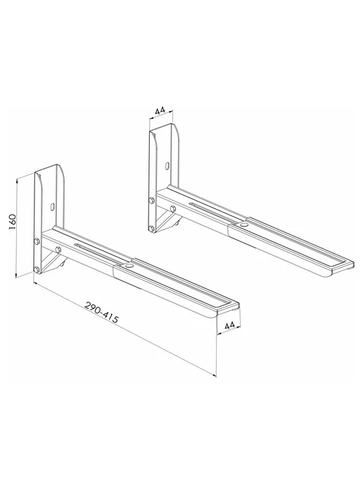 MD MetalDesign Кронштейн для СВЧ печей MD 3700 белый, серебристый, фото 2