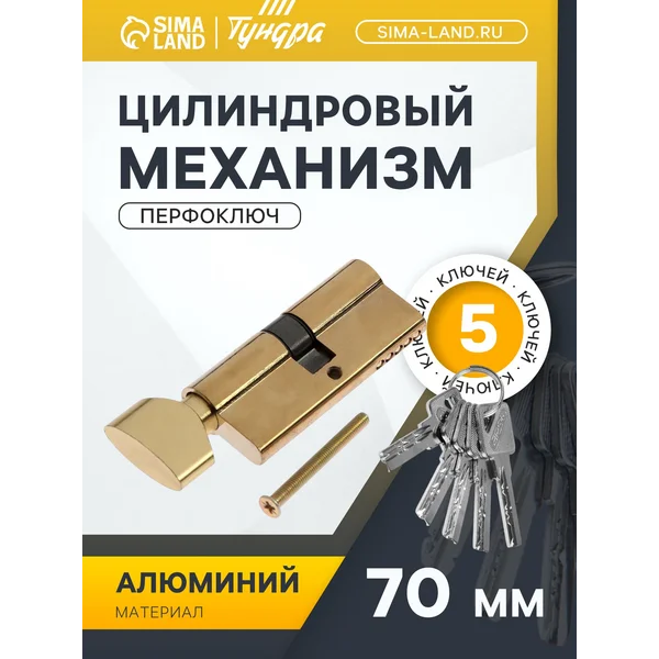 Личинка замка цилиндровый механизм с вертушкой 70 мм