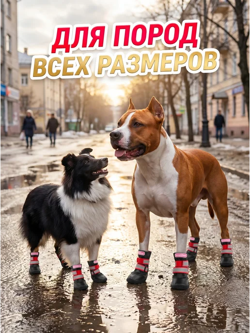 ForMyDogs Ботинки для собак водоотталкивающие, черный, фото 3