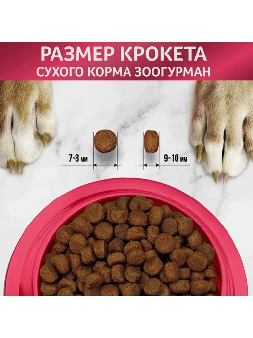 Сухой корм ЗООГУРМАН Активных для собак, индейка, 12 кг, фото 4