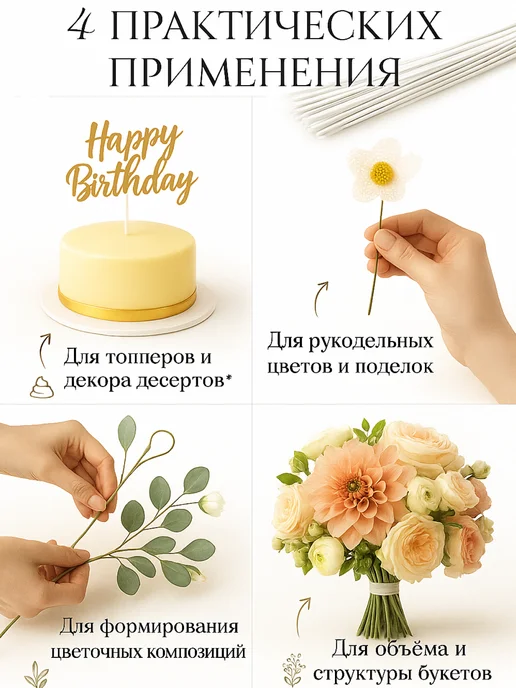 Сима-Ленд & UPAK LAND Флористическая проволока для рукоделия, зеленый, фото 2