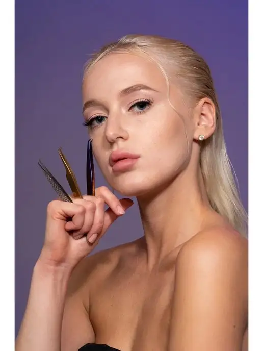 Extreme Look Пинцет для наращивания ресниц Diamond Art Экстрим Лук, вариант, фото 5