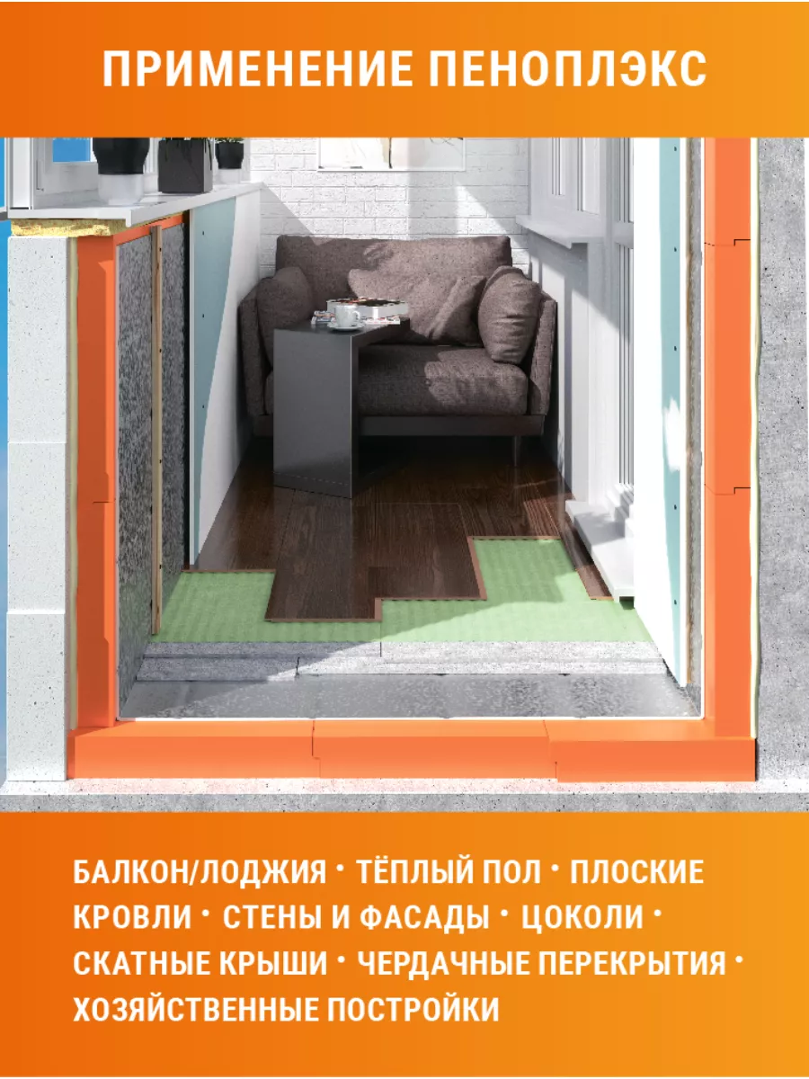 Утеплитель Пеноплэкс КОМФОРТ 50 мм 2 шт Пеноплэкс 105849304 купить за 1 230  ₽ в интернет-магазине Wildberries