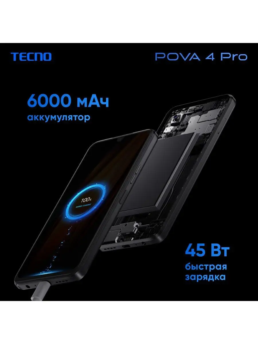 TECNO Pova 4 Pro/6.66/1080х2400/8+256ГБ TECNO 105855143 купить в  интернет-магазине Wildberries