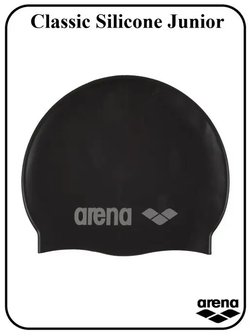 arena Подростковая шапочка для плавания Classic Silicone Jr, черный