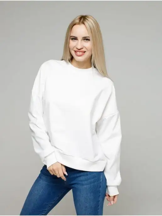 TokStyle свитшот оверсайз, белый
