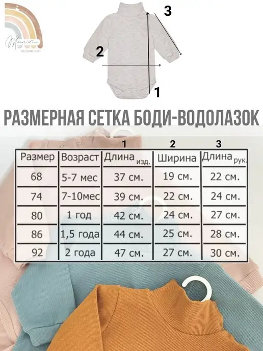Жанэт Боди-водолазка утепленная с начесом для малышей, зеленый, фото 2