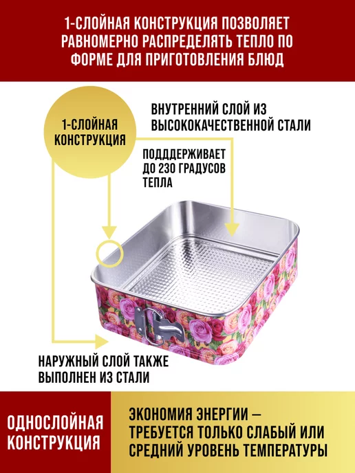 Форма для выпечки квадратная разъемная - фото 4