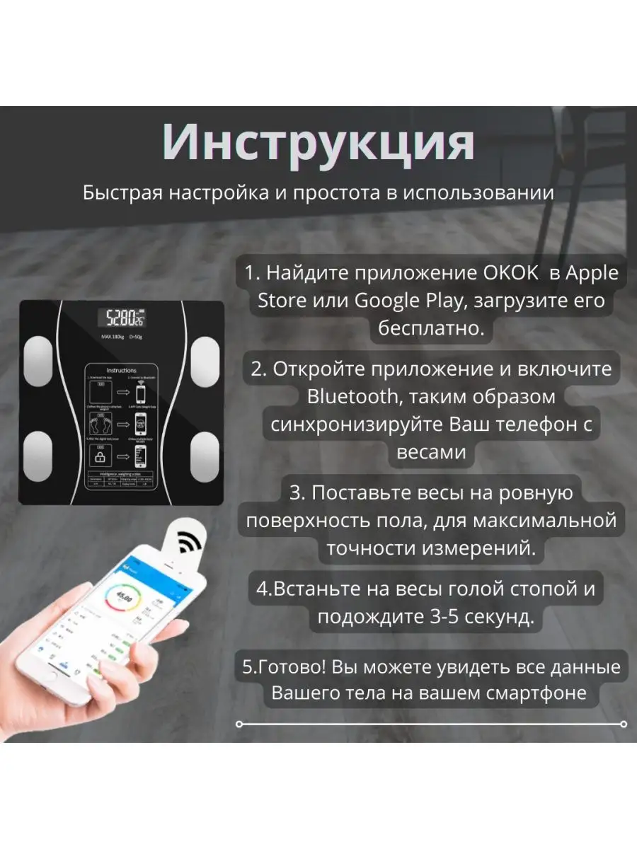 Весы напольные электронные для здоровья и красоты i.g.store 106107351  купить в интернет-магазине Wildberries