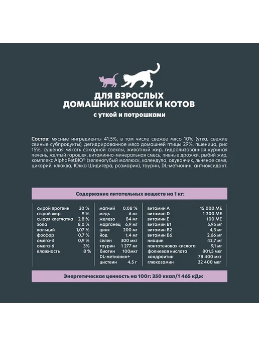 Сухой корм AlphaPet Wow Домашних для собак, утка, 0,75 кг, фото 3
